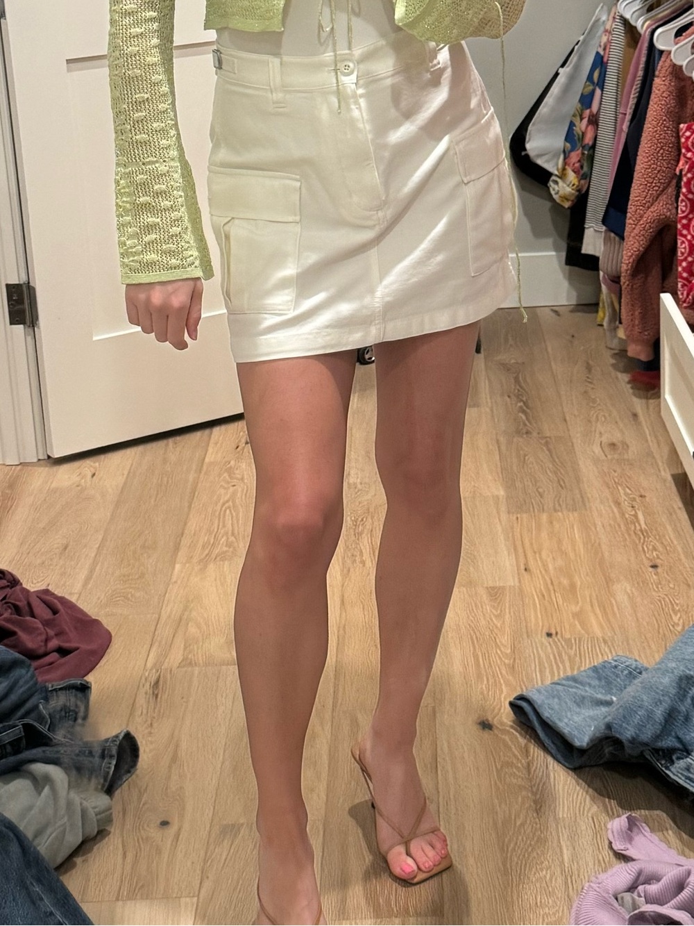 TNA Ivory Mini Skirt from Aritzia size 4